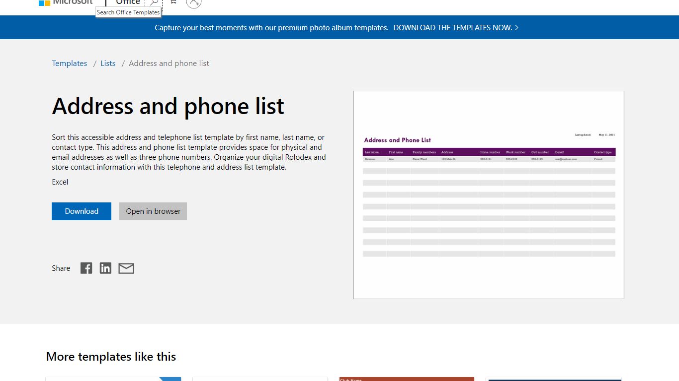 Address and phone list - templates.office.com